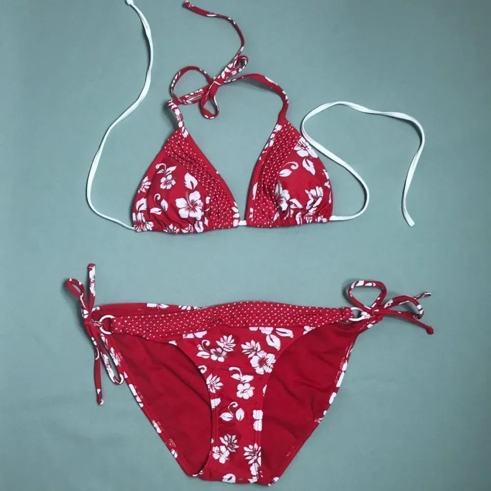 🔥Retro Hawaiian Two Piece Bathing suit NWOT XL Bikini Top XS